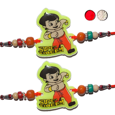 "Chota Bheem Kids Rakhi - KID- 7300 A- 093 - (2 RAKHIS) - Click here to View more details about this Product